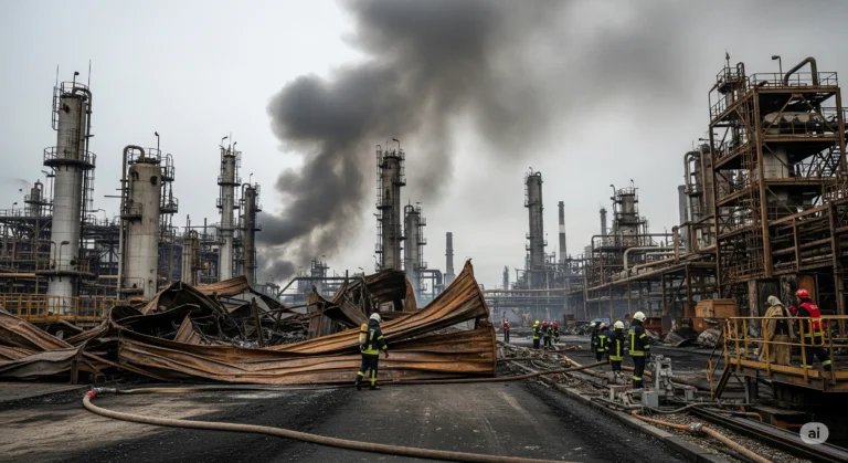 Chemical plant fire in Telangana